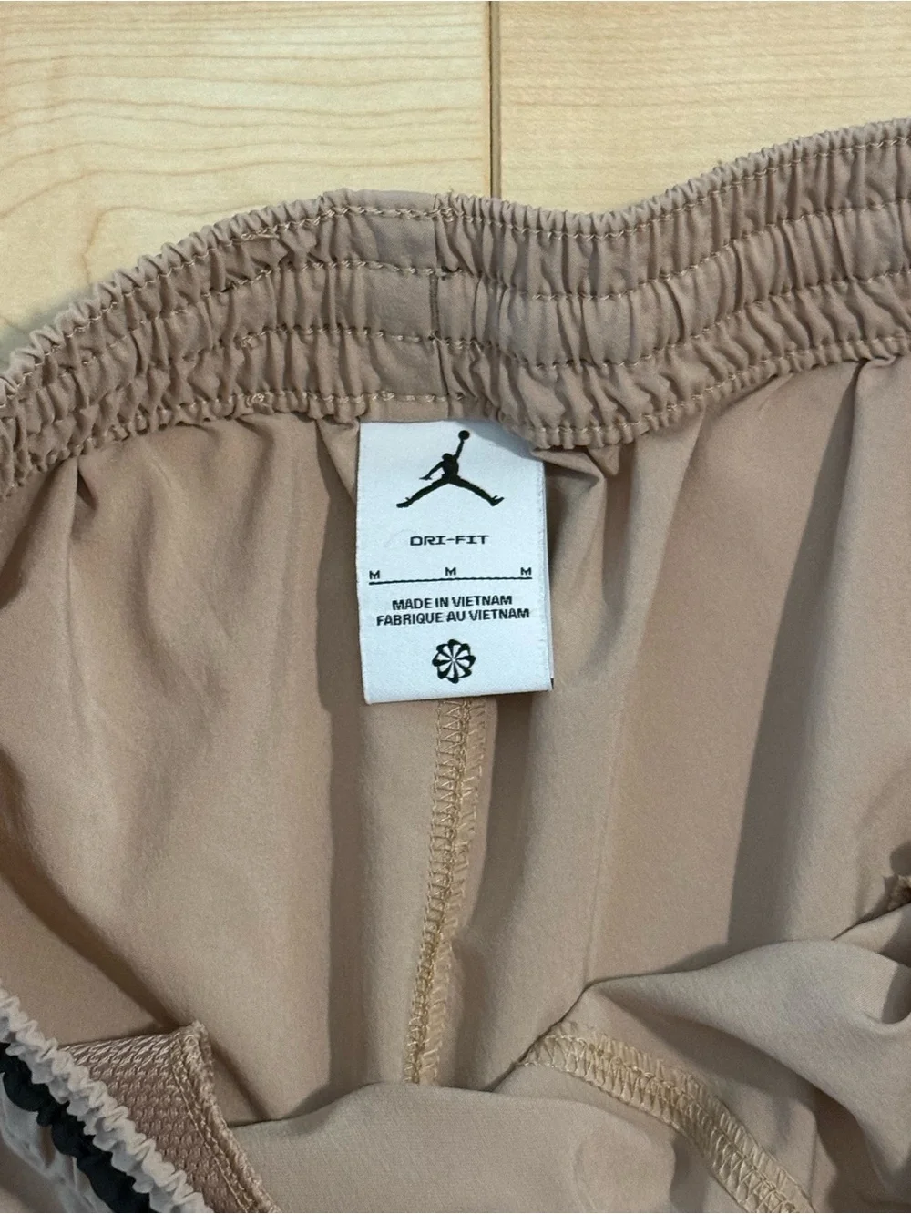 Jordan Men’s Beige Athletic Shorts with Black Accents